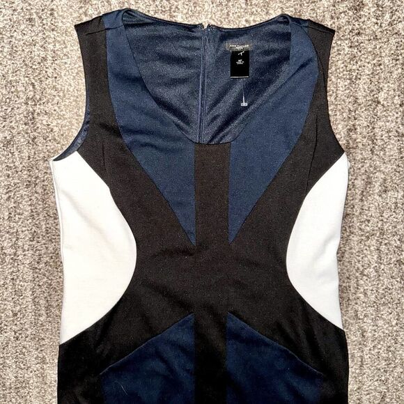 Ann Taylor Loft Colorblock Sheath Dress in Navy/White/Black Size 6P - Picture 7 of 9